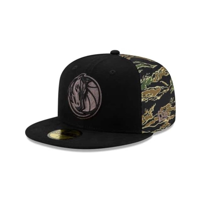 Dallas Mavericks Gorra | New Era NBA Camo Panel 59fifty Fitted Cap Mexico - Negros